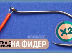 Оснастка с двумя крючками и поводками на фидере